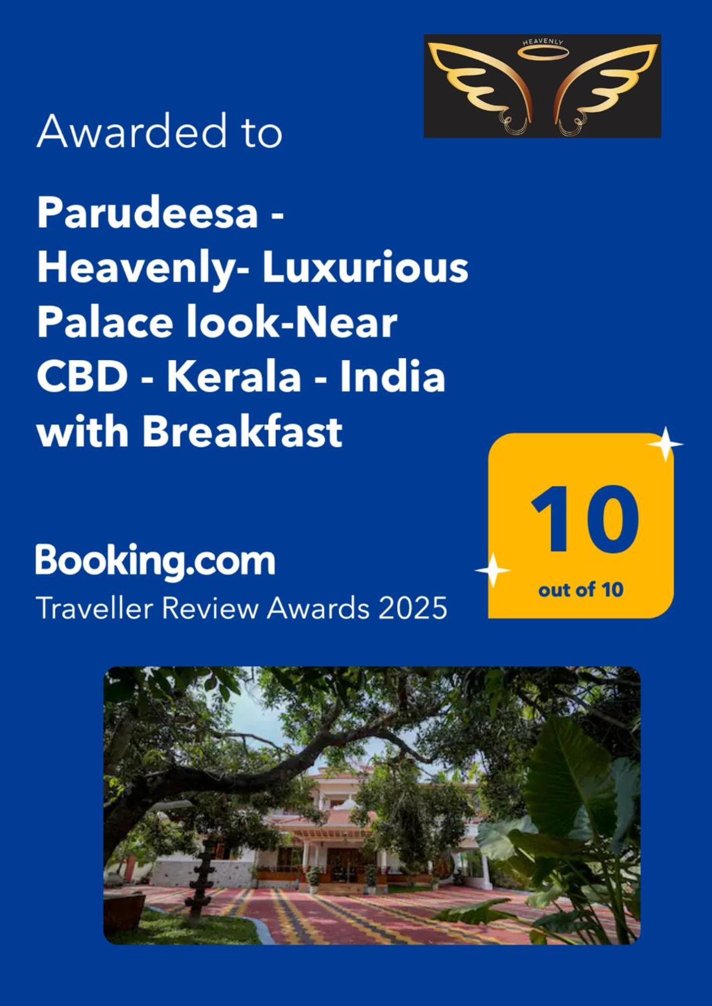 Parudeesa - Heavenly- Luxurious Palace Look-Near Cbd - Kerala - India With Breakfast Kāladi Eksteriør billede
